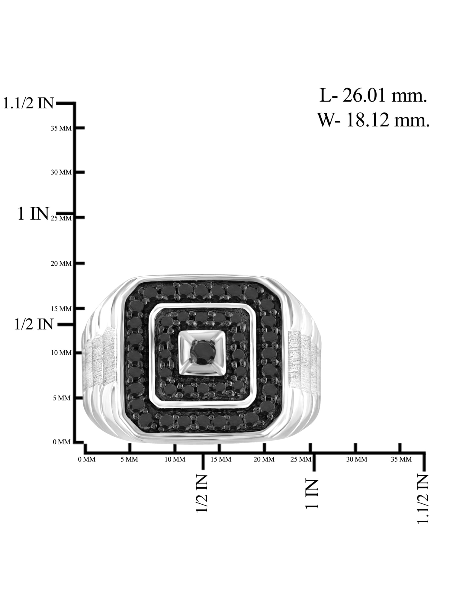 JewelersClub Black Diamond Rings for Men – 1.00 CTW Genuine Black Diamond Ring for Men – Hypoallergenic 0.925 Sterling Silver Ring Men – Diamond Mens Rings Statement Ring – Luxurious Gifts for Him