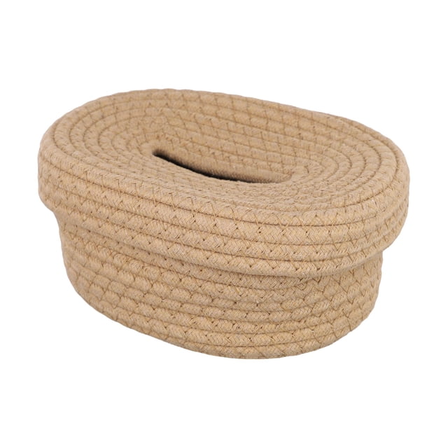 Cotton Rope Woven Tissue Boxes Storage Napkin Holder Paper Case Organizer Ornament Craft Desktop Tissue Holder Kitchen Tissue