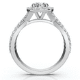 thumbnail image 3 of Pompeii 1 Ct Halo Intertwined EX3 Lab Grown DIamond Engagement Ring 14k White Gold, 3 of 4