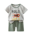thumbnail image 2 of hengsof Cute Summer Short Sleeve Crew Neck T-Shirt Shorts Set Suitable for Boys Aged 6 Months To 9 Years Lightweight Soft Printed Boys' Clothing Set, 2 of 3