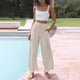 thumbnail image 3 of WILLBEST Pantalones Casuales de Mujer, de Cintura Alta, Holgados, de Pierna Recta, para Uso Diario, Cómodos para Entrenar En Verano y Otoño, con Cinturilla Elástica y Detalle de Lazo. Grande, 3 of 5