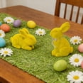 thumbnail image 5 of Flocked Easter Bunny Figurine Set - Standing Decorative Statues for Spring Garden Yard Desktop Ornament 2PCS, 5 of 5