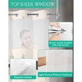 thumbnail image 4 of No Hook Shower Curtains with Snap in Liner, Beige Retro Landscape Waterproof Fabric Shower Curtain, Modern Abstract Bare Trees Double Layers & See-Through Top Window Bathroom Curtains 60''x72'', 4 of 6