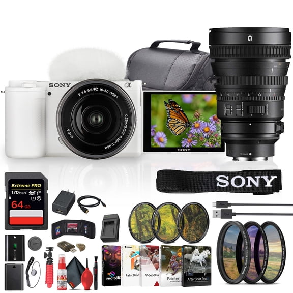 Sony ZV-E10 Mirrorless Camera with 16-50mm II Lens and E 10-18mm Lens   Photo Kit (International Model)