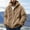 Khaki, variant on Men's Fleece Hooded Jacket Plus Size Fashion Winter Warm Sherpa Plush Zipper Fuzzy Jackets Casual Solid Color Comfort Soft Coats