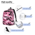 thumbnail image 5 of Casual Canvas Backpack Without Interlayer Large Capacity Stick Bag Design For Outdoor Shopping Office Outdoor Sports Texture Military Camouflage Pattern Abstract Pink_2 Small, 5 of 7