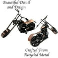 thumbnail image 4 of Metal Motorcycle Industrial Biker Chopper Office Desk Sculpture 8 Inch Retro Recycled Metal Classic Handmade Iron Bolts Nuts Fat Boy Unique Man Cave Art Decor Bike Chain (M1 Copper), 4 of 7