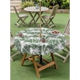 thumbnail image 4 of Outdoor Tablecloth with Umbrella Hole for Patio/Picnic/Party/Camping, Sage Green Palm Tree Summer Waterproof Table Cloth Round Cover Washable, Beach Tropical Coastal (Dia 54"), 4 of 9