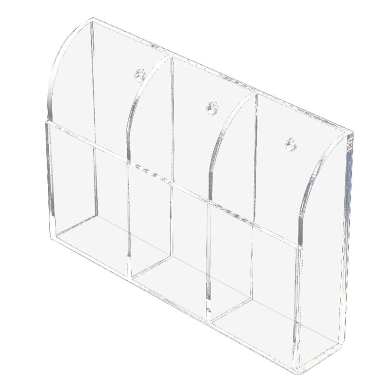 Clear Acrylic Remote Control Holder Wall Mount Media Organizer Storage