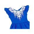 thumbnail image 6 of Flower Girls Dress Navy Blue Hi-lo Lace V Back Fancy Princess Party 10 Years, 6 of 7
