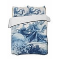thumbnail image 2 of Quilts Queen Size, Blue Jellyfish Coastal Soft Comforter Bedding Set for Bed, Nautical Octopus Summer Ocean Lightweight Quilted Bedspread with Pillow Cover(2 Pieces) for All Season, 90x96 Inch, 2 of 6
