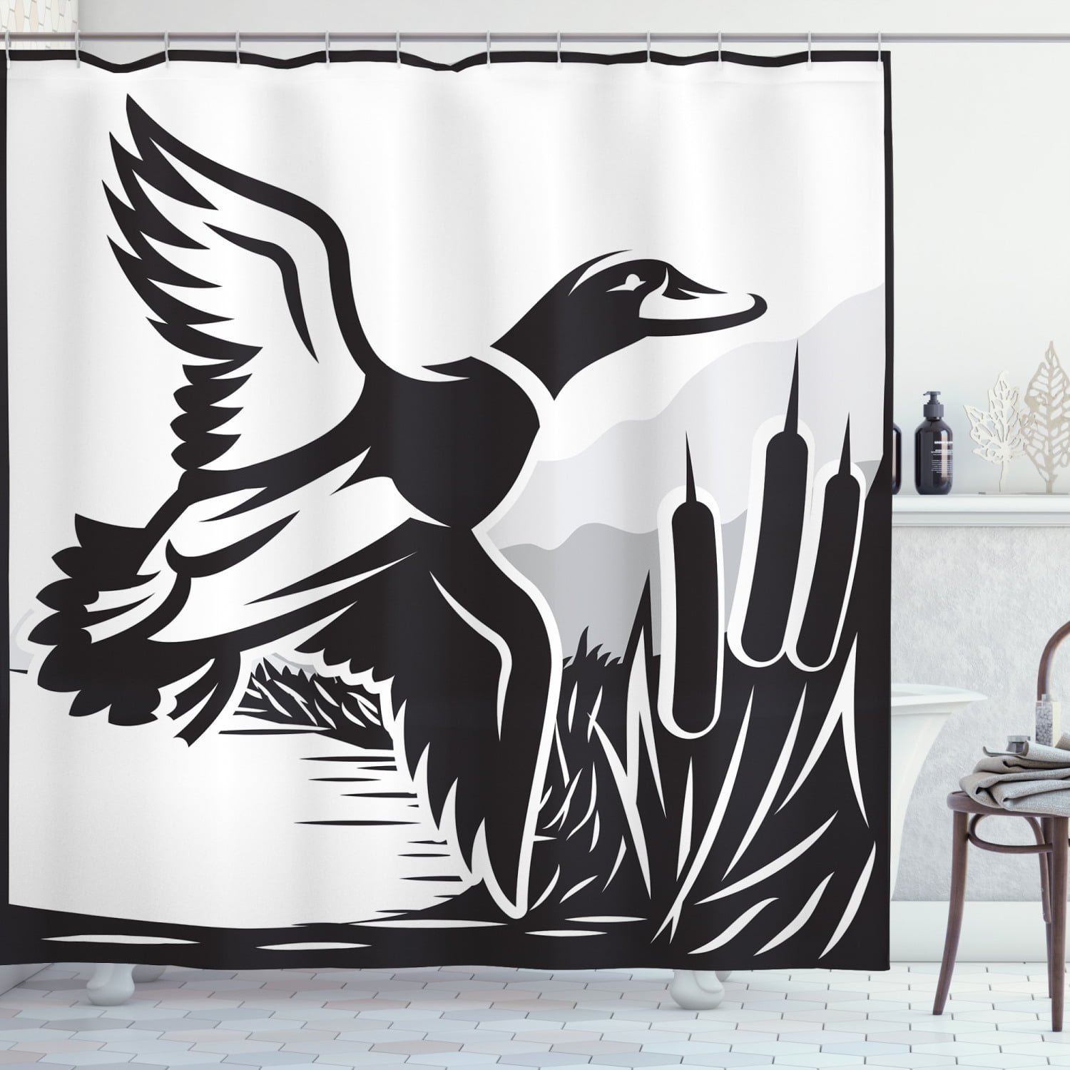 Duck Hunting Shower Curtain Bold, Duck Hunting Shower Curtain