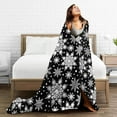 thumbnail image 3 of Winter Snowflakes Black Throw Blanket Ultra Soft Warm All Season Christmas Decorative Fleece Blankets for Bed Chair Car Sofa Couch Bedroom 80"X60", 3 of 6