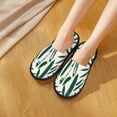 thumbnail image 6 of Fotbe Palm Branch With Leaves Pattern Women's Fuzzy Slippers Plush Slippers Fluffy Winter House Shoes Indoor and Outdoor-Large, 6 of 8