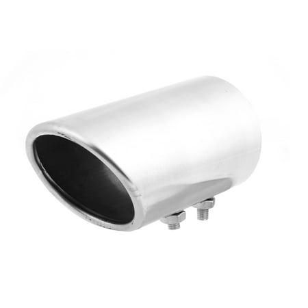 Silver Tone Straight Exhaust Muffler Tip Round 70mm Inlet for for