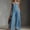 Blue, variant on Women's Jumpsuit Solid Color Button Down Split Casual Wide Leg Pants Overalls Jumpsuits One Piece Rompers Sleeveless Jumpsuit for Women With Pockets Black XXXL