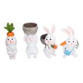 thumbnail image 3 of 4Pcs Rabbit Ornament Resin Desktop Hand Painted Crafts Sculpture for Living Room Garden, 3 of 7