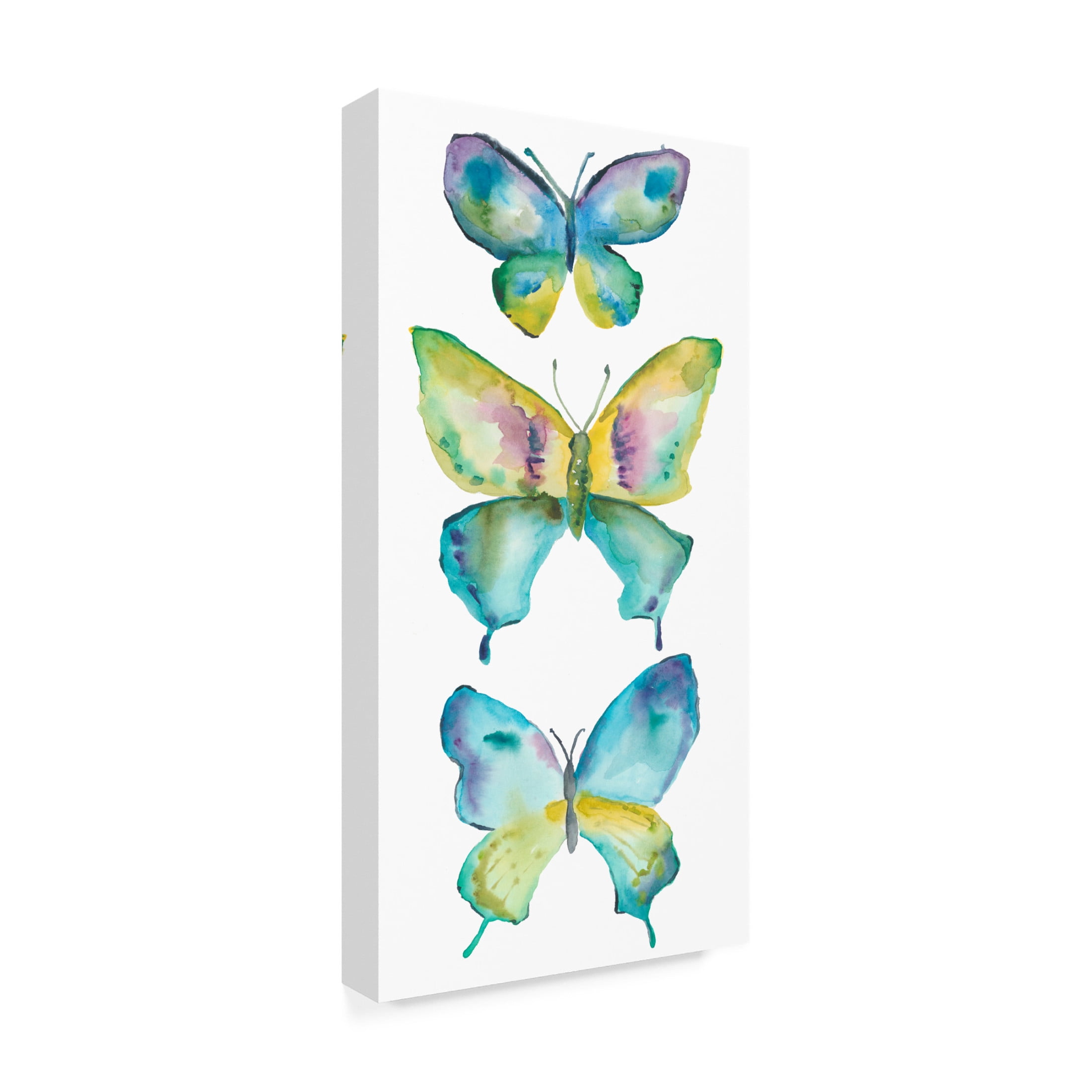 Canvas Wall Art - Chariklia Zarris 'Jeweled Butterflies IV' Wall Art for Living Room, Bedroom, or Office Décor by Trademark Fine Art - 16 x 32 Inches
