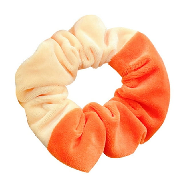 Chouchou en Peluche Chouchou Bicolore Attache-Cheveux Bande Élastique pour Cheveux pour Femmes