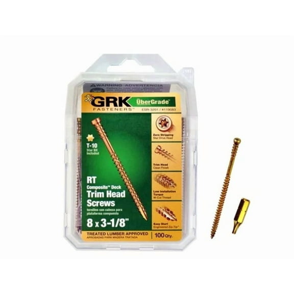 Grk Fasteners Rt Composite Deck Trim Screws #8 X 3 1/8In 100Qty