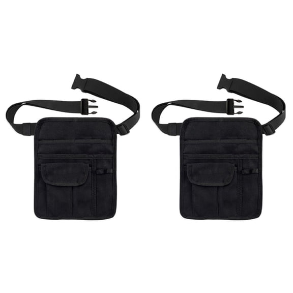 2X Server Waist Pouch, Quality Restaurant Waiter Waist Pouch Bag with Adjustable Belt, Utility Money Bag, Serving Apron