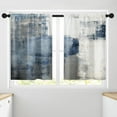 thumbnail image 4 of Farmhouse Kitchen Curtains Blue and Grey Abstract Window Curtains Short Tier Curtains Over Sink, Modern Art Painting Decor Rod Pocket Window Drapes Set of 2 (26x36 Inch), 4 of 6