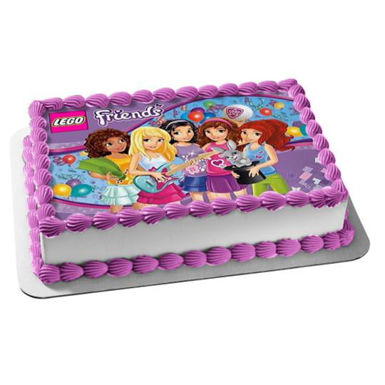 LEGO FRIENDS 19cm Edible Icing Image Birthday Party Cake Topper Decoration #1 