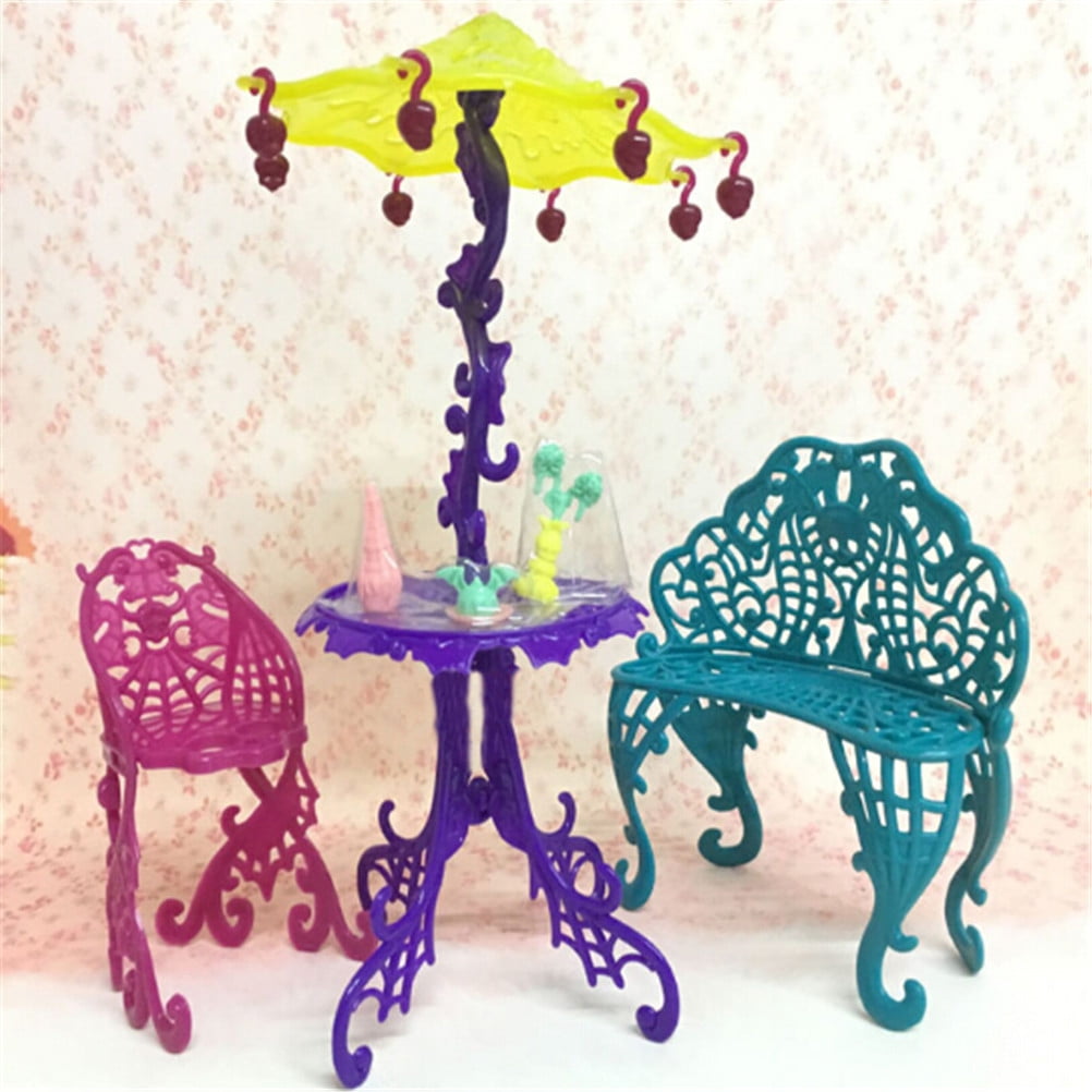 Amusement Bar Couch Chair Table Dessert Umbrella Kid Toy Doll House Furniture Jh 