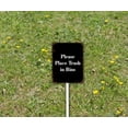 thumbnail image 2 of Vintage Yard Sign Please Place Trash in Bins Black Metal Sign Outdoor with Stand 8" x 12" Lawn Sign Garden Sign Strudy Aluinum Rust Free Easy Install, 2 of 4