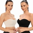 thumbnail image 1 of Sujetador bandeau sin tirantes y sin aros para mujer, sujetador tipo bralette con relleno, sujetador de tubo sin costuras con tirantes transparentes, 1 of 5