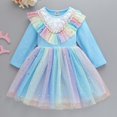 thumbnail image 7 of MEZZALL Toddler Girls Dresses Winter Long Sleeve Tutu Party Dress For Girl 2 10 Years Xmas G Relaxed Fit Sundress, Blue, 6-7 Years, 7 of 7