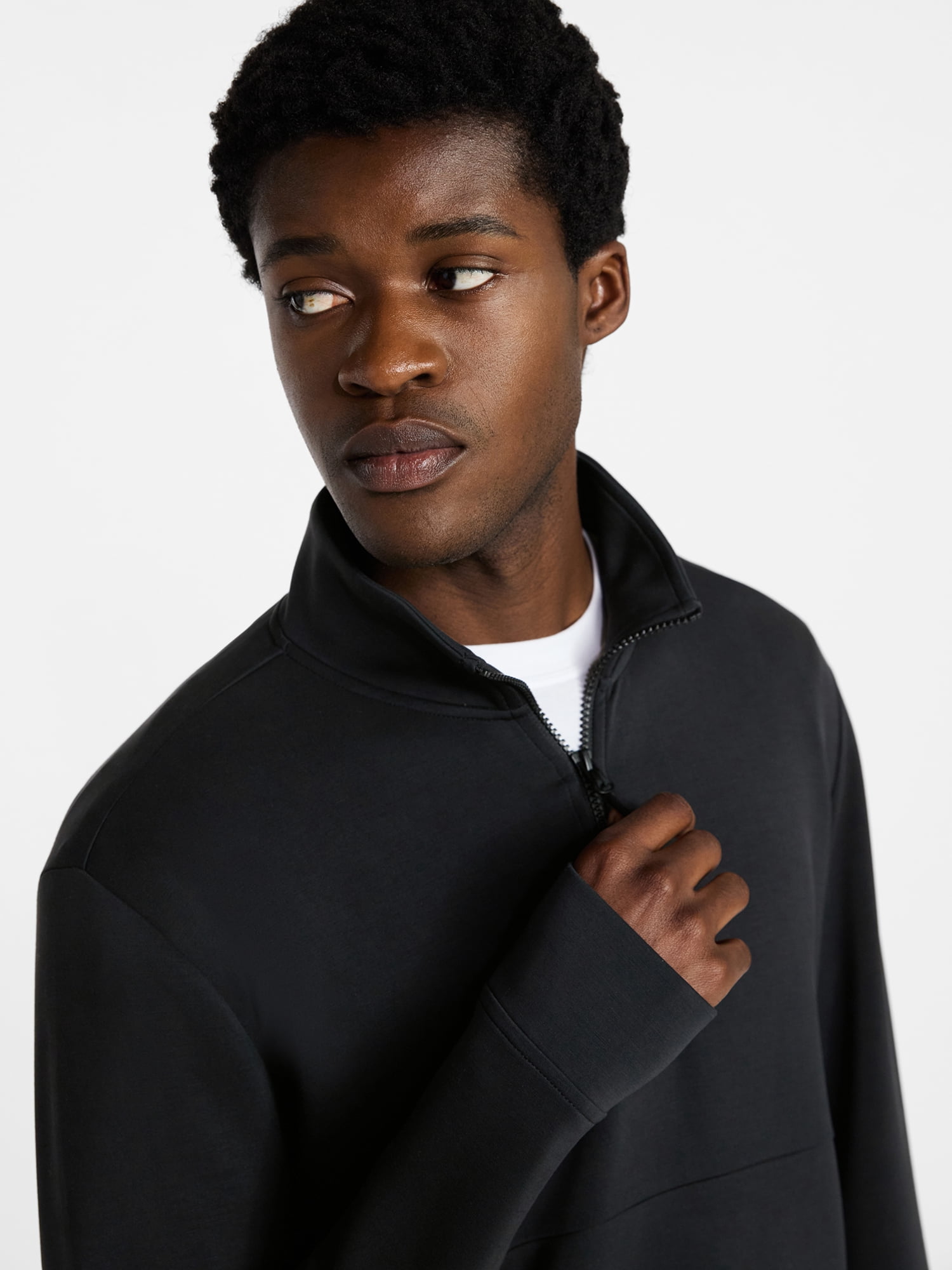 Athletic Works Men's Scuba Knit Quarter Zip Sweatshirt, Sizes S-3XL
