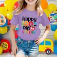 thumbnail image 2 of PMVFHDE Hauts pour Filles T-Shirts pour Filles T-Shirts Décontractés pour Filles T-Shirts Amples pour Filles et Garçons Col Rond Manches Courtes T-Shirt d'Été Décontracté Violet, 1-2 Ans, 2 of 4