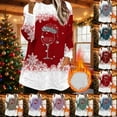 thumbnail image 7 of Women's Long Sweaters with Pockets Sherpa Fleece Christmas Crewneck Pullover Sweatshirt Tunic Tops for Leggings (L, Red), 7 of 7