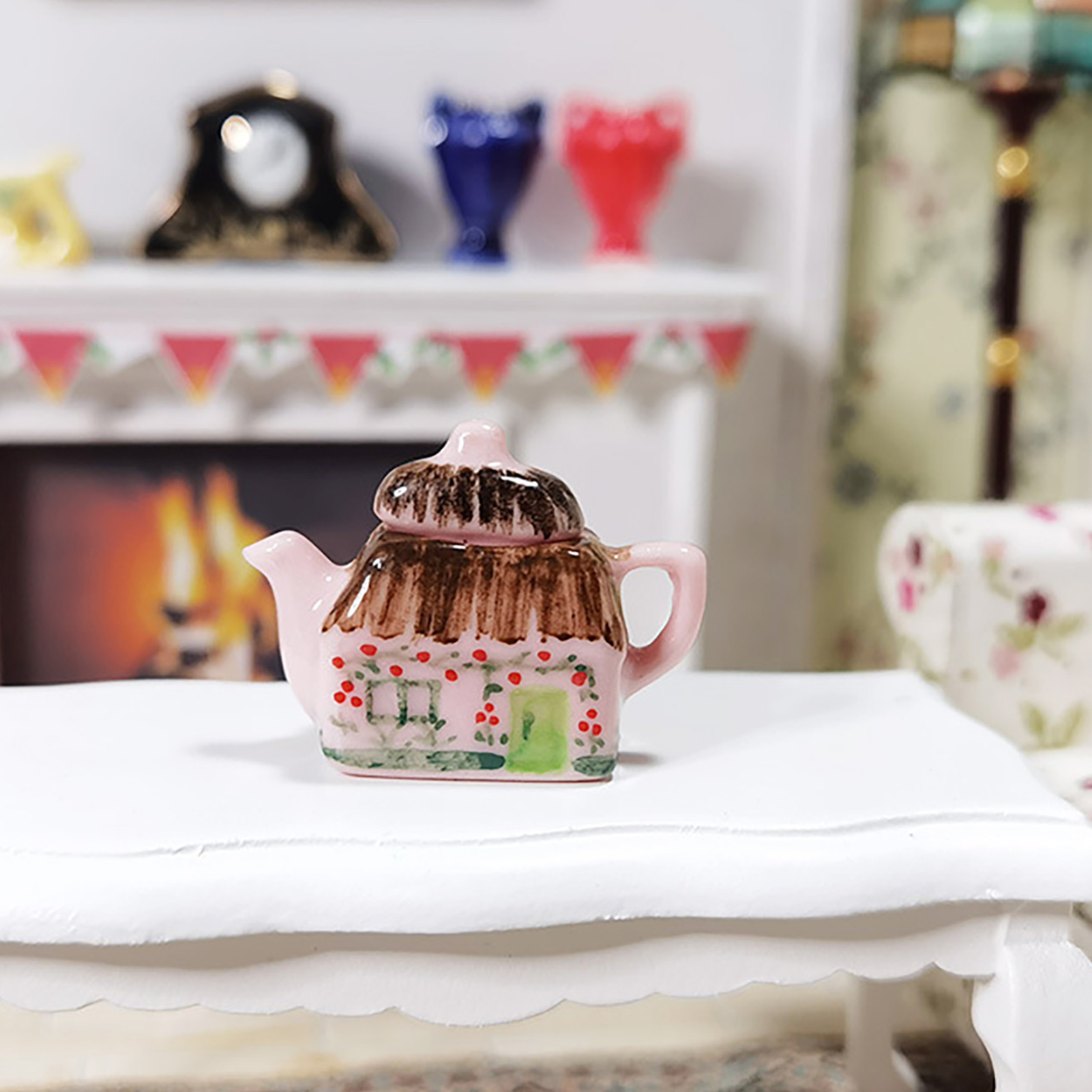 HYDa Dollhouse Teapot Small Smooth Surface Decorative Doll House