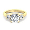 thumbnail image 2 of Hollywood - Moissanite Cushion Cut Lab Diamond Engagement Ring With Round Sidestones, 2 of 5
