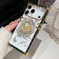 thumbnail image 6 of for iPhone Pro Max Glitter Case with Kickstand, Cute Bling Diamonds Butterfly Foldable Stand Shockproof Marble Shell Aurora Floral Pattern Girl Woman Soft Cover for iPhone Pro Max, White, 6 of 12