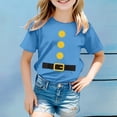 thumbnail image 2 of Chemises pour Tout-Petits Imprimé Coloré Carnaval Col Rond Manches Courtes T-Shirt Filles Hauts Bleu 2 Ans-3 Ans, 2 of 4
