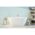 thumbnail image 3 of FerdY 55" White Oval Solid Bathtub with Toe Tap Drain, 3 of 4