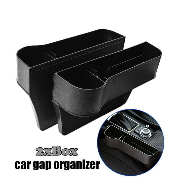 XUKEY 2 Pack Car Seat Gap Filler Organizer with Cup Holder Front Seat Organizer Storage Box