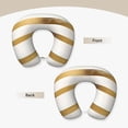 thumbnail image 5 of U-Shaped Pillow 11.8×9.8in With Pillow Core Comfortable Soft Invisible Zipper For Daily Travel Driving Office Gold Stripe_3, 5 of 8