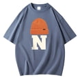 thumbnail image 1 of Camiseta Casual de Manga Corta de la Blusa de Cuello Redondo, Mangas de Mano para Hombres, 1 of 3