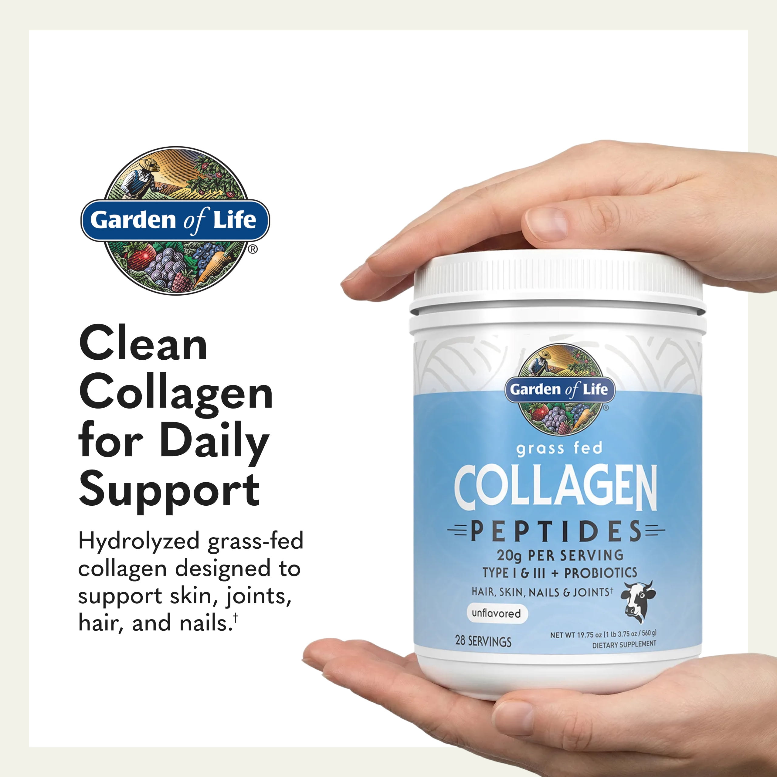 Garden of Life Grass Fed Collagen Peptides & Raw Organic Protein Bundle