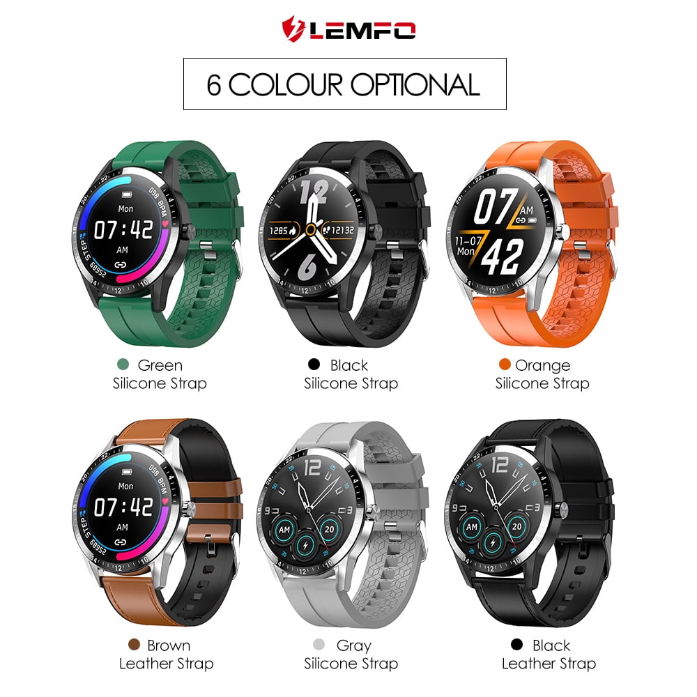 LEMFO G20 Bluetooth Call Smart Watch 1.3-inch HD Round Screen Bluetooth 4.0  Message Push Music Player Heart Rate/Blood Pressure/Sleep Monitor  Multi-Sport Modes IP67 Waterproof Pedometer Sports Busine - Walmart.com