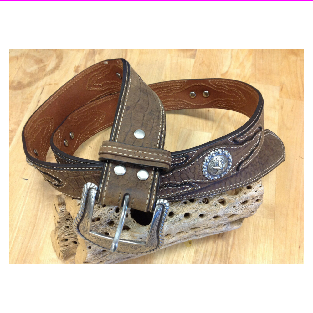 ZEP-PRO Mens NCAA Leather Concho Belts 