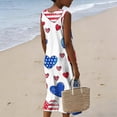 thumbnail image 5 of Maqroz 4th of July Dresses for Women Floral Printed Sleeveless Tank Maxi Dress Back Zipper Lightweight Cotton Linen Beach Vacation Holiday Sundresses Outfits Multicolor XL, 5 of 9