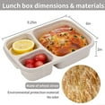thumbnail image 2 of Fusion 4 Pack Bento Lunch Box Set 3 Compartment Food Storage Containers Wheat Straw Meal Prep Lunch Box Plastic Food Storage Containers, Microwave and Dishwasher Safe (light colour), 2 of 7