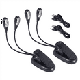 thumbnail image 3 of 2Pcs Music Stand Light Clip on LED Book Lights Dual Arm Reading Lights for Books in Bed 360 Degree Adjustable Clip ABS+Metal Black,2 x musical score lamp, 3 of 9
