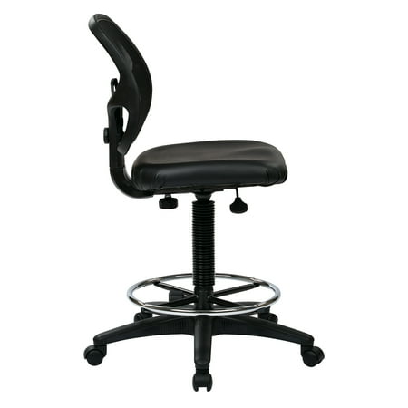 Office Star Products Deluxe Mesh Back Drafting Chair with 18" Diameter Foot Ring