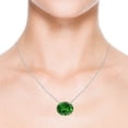 thumbnail image 4 of ANGARA Lab Grown 4.51 Ct East-West Oval Emerald Solitaire Pendant for Women in 14K White Gold (Size-12x10mm) | May Birthstone, Anniversary, Jewelry Gift for Women | Lab-Grown Emerald Necklace, 4 of 8